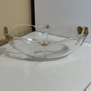 Vintage Mikasa Gilded rose crystal bowl. Accent roses Embossed on the glass